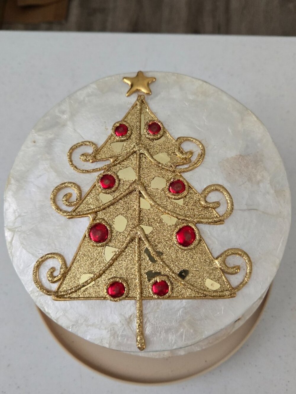 Capiz Shell Christmas Nesting Boxes (2) Made in Phillipines